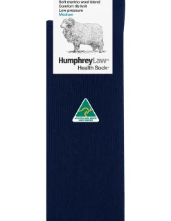 60% FINE MERINO WOOL RIBBED LOW PRESSURE HEALTH SOCK MEDIUM
