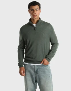 1/4 ZIP MERINO BLEND SWEATER