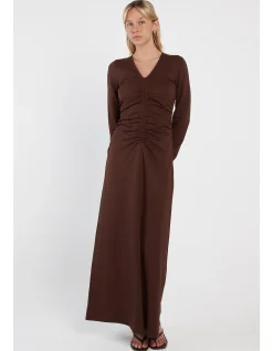 ABIA GATHERED FRONT JERSEY DRESS