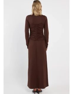 ABIA GATHERED FRONT JERSEY DRESS