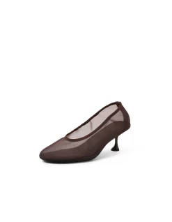 ABRIGHT CHOC MESH HEELS
