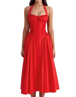 ADABELLA COTTON HALTER DRESS
