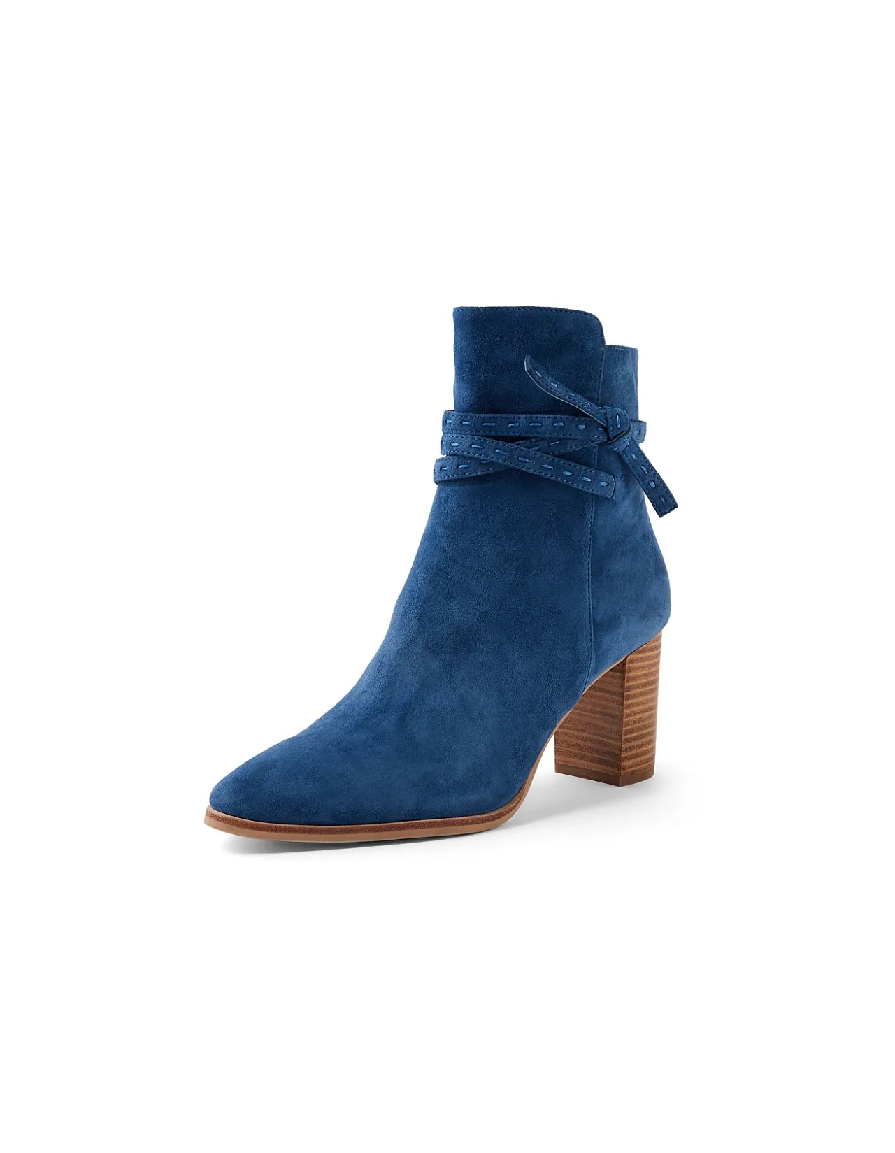 Adaru Suede Wrap Strap Block Heel Boots