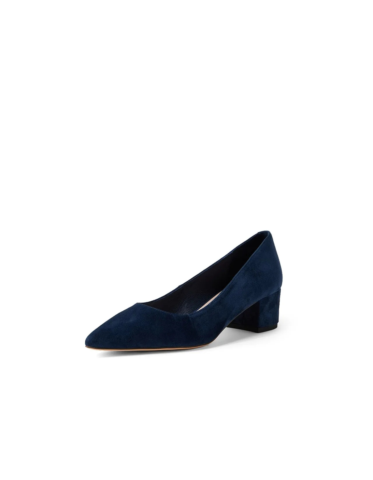 Addison Low Block Heel Suede Pumps
