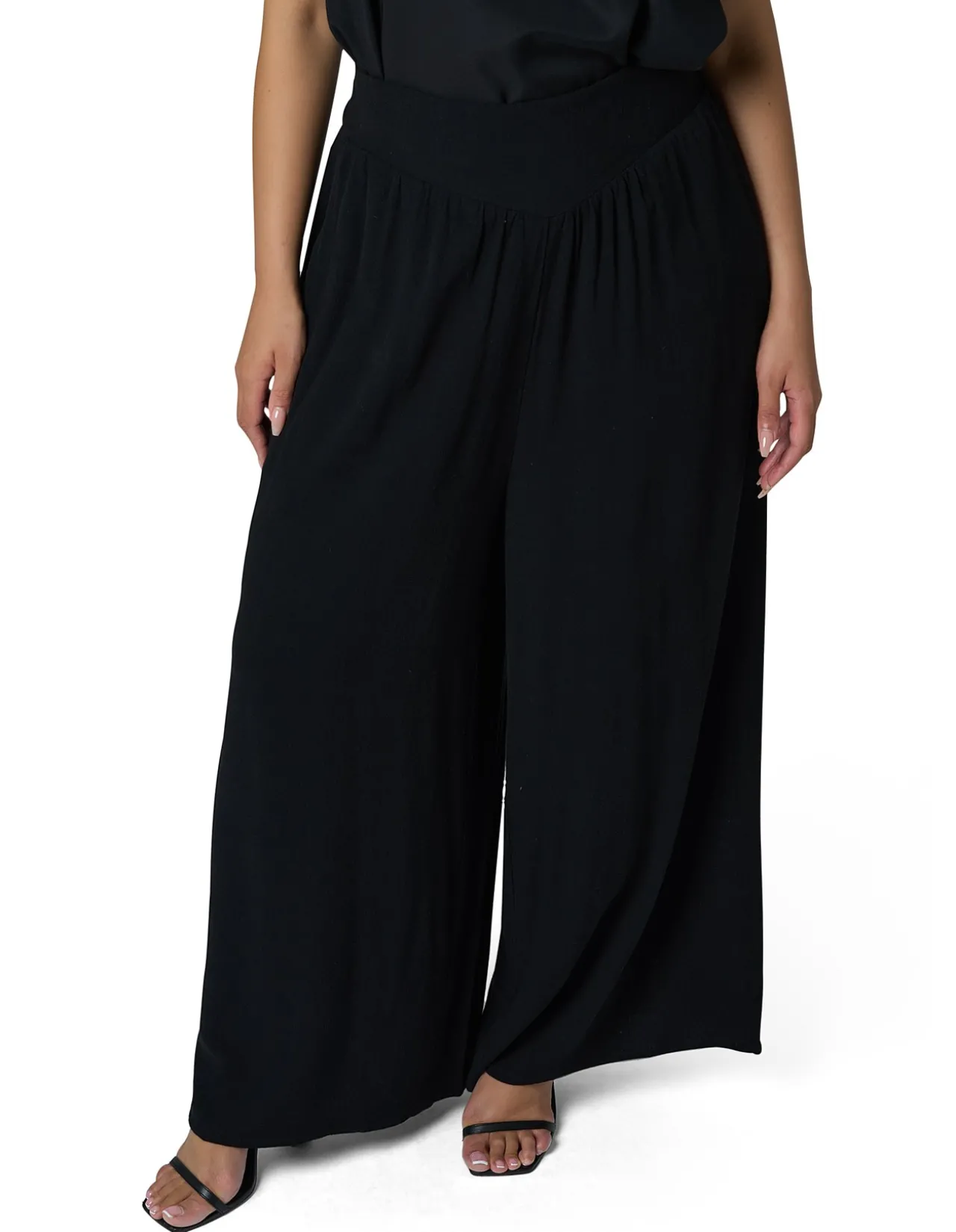 Adina High Waist Black Wide Leg Pant
