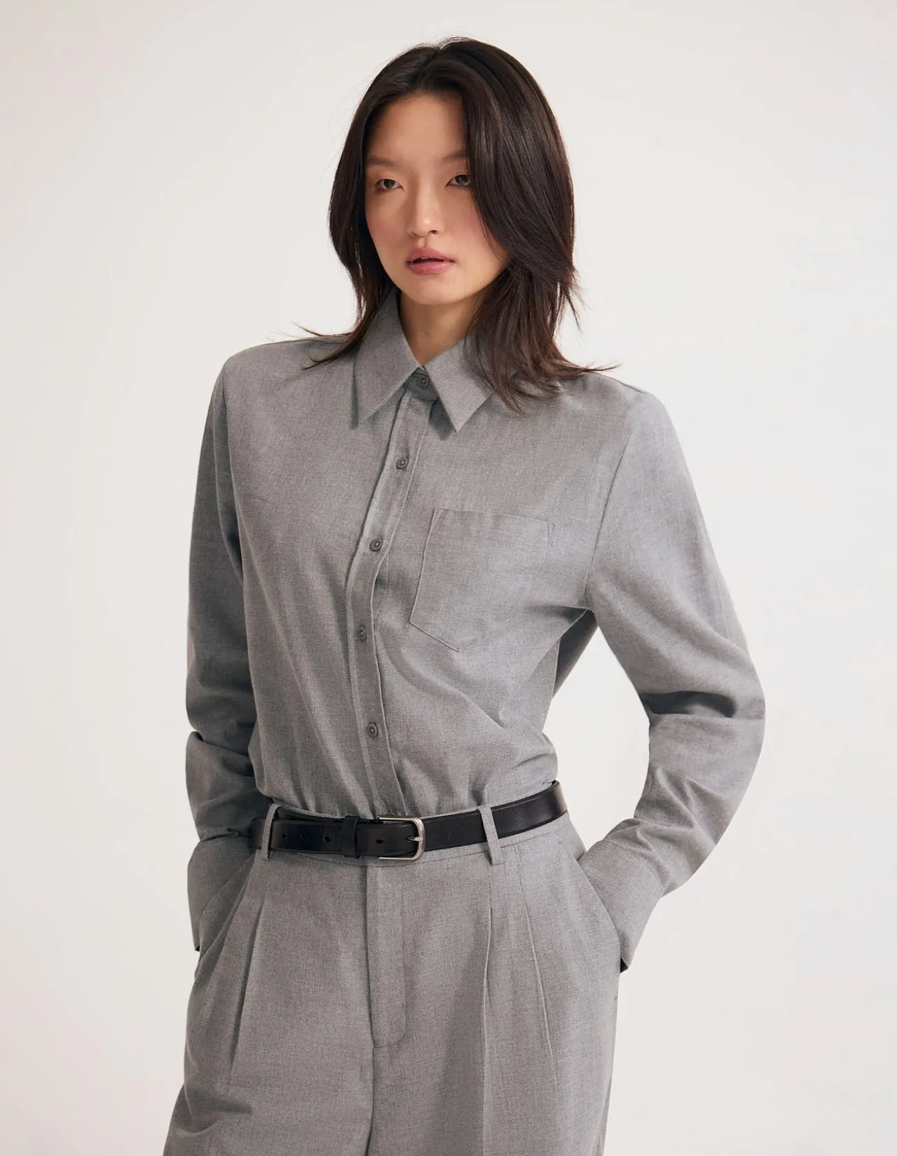 ADRIENNE EURO FABRIC OVERSIZE SHIRT