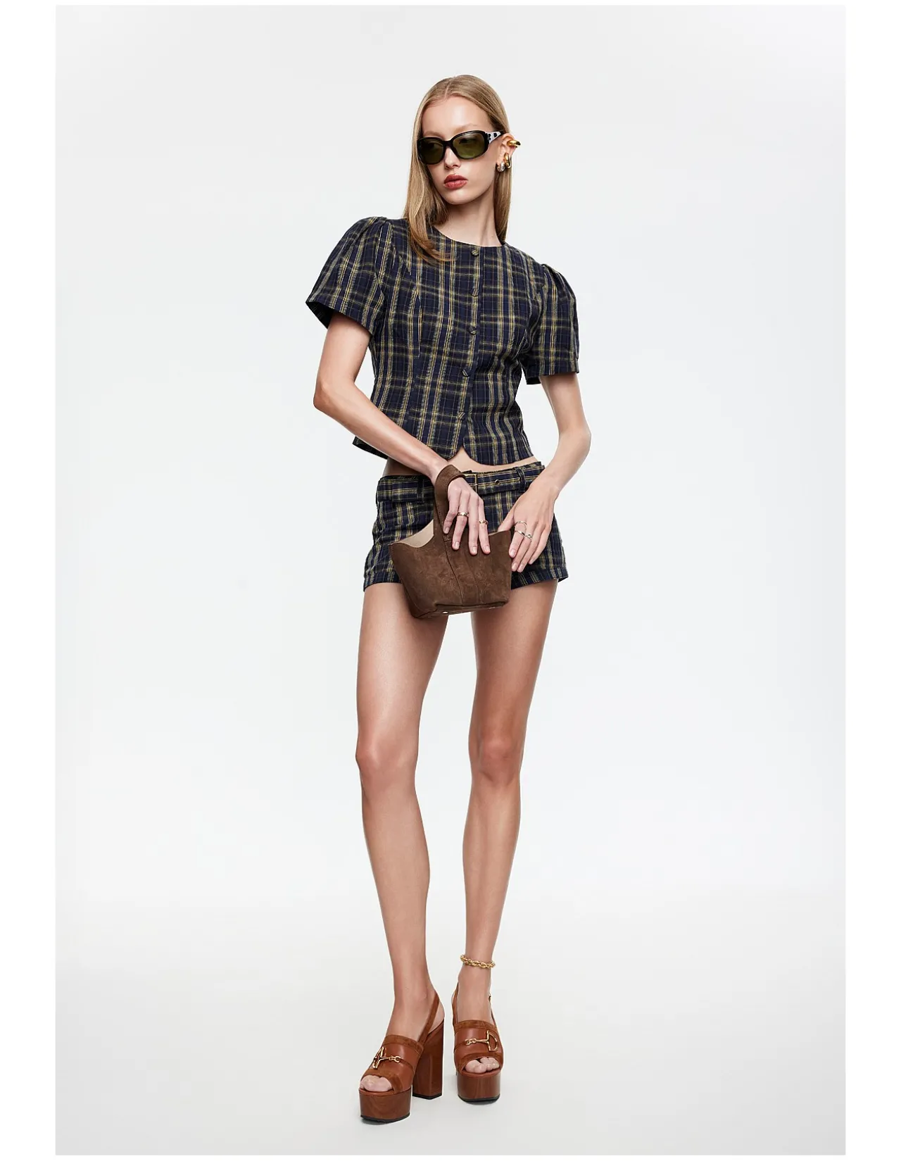 Afterglow Plaid Mini Shorts