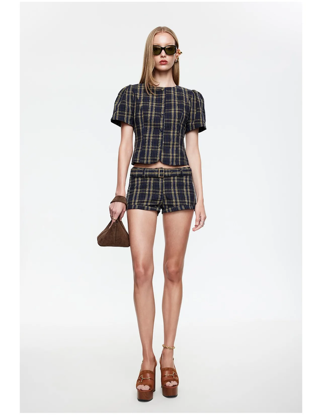 Afterglow Plaid Mini Shorts