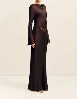 Agnes Long Sleeve Maxi Dress With Belt