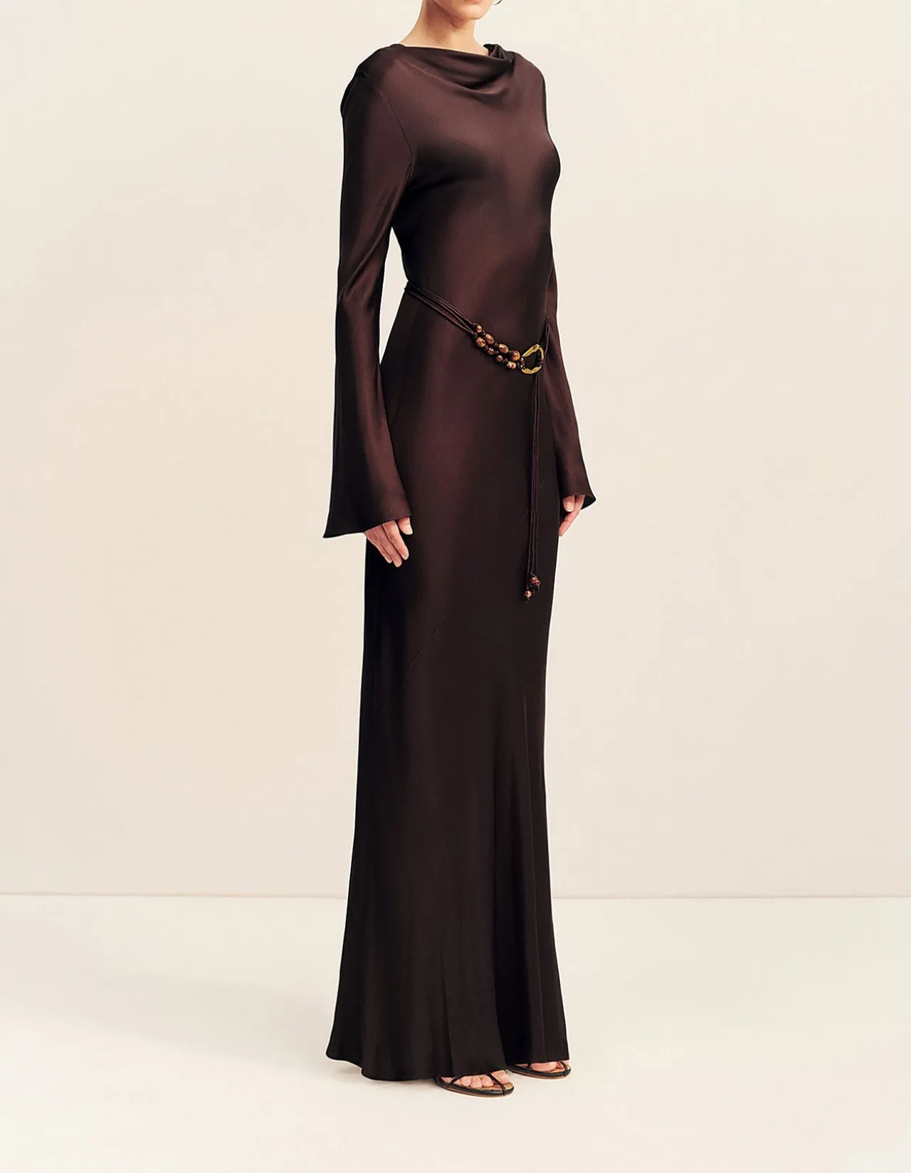 Agnes Long Sleeve Maxi Dress With Belt