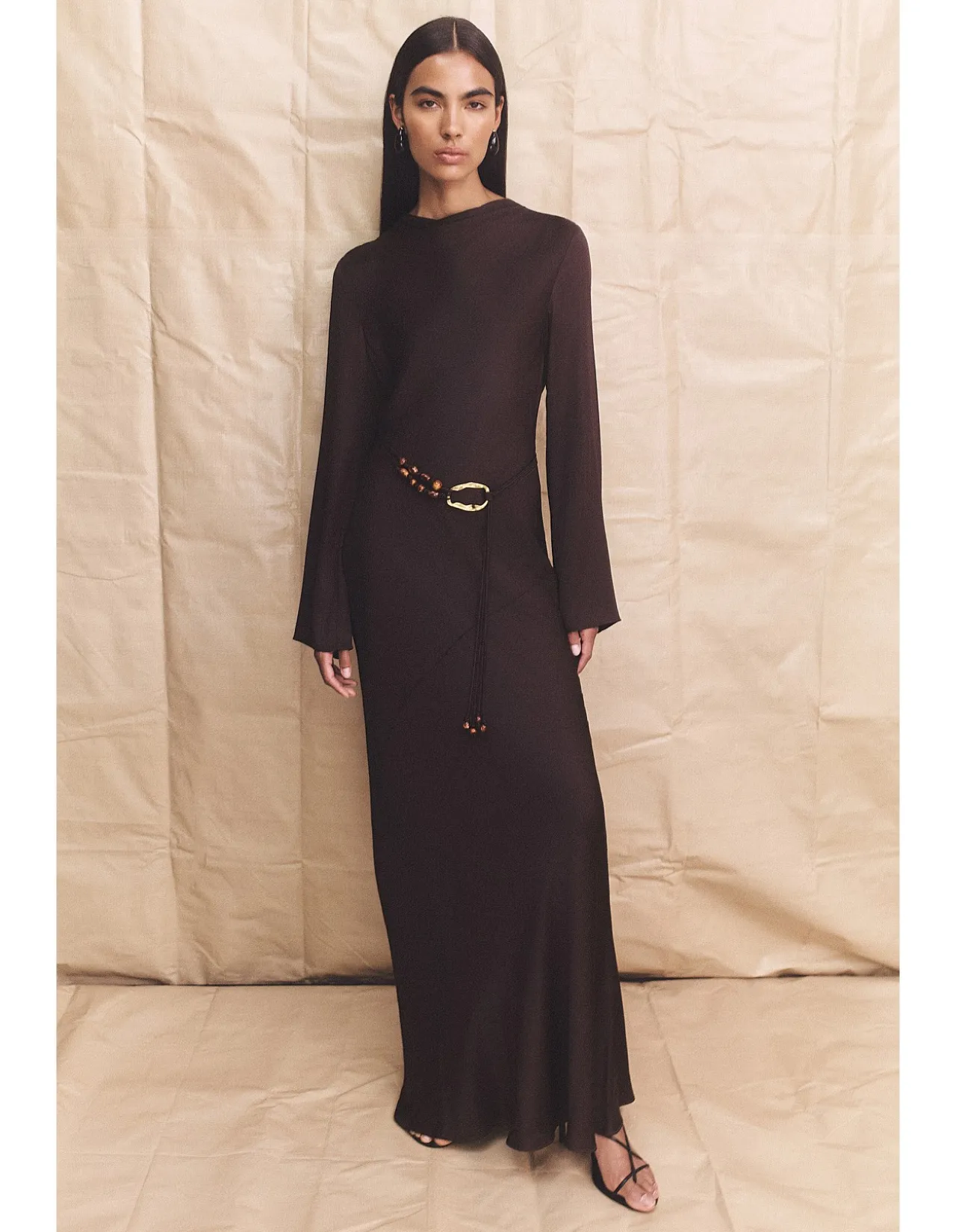 Agnes Long Sleeve Maxi Dress With Belt