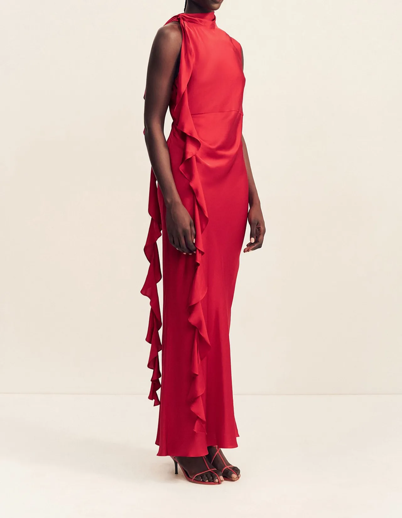 Agnes Draped Ruffle Maxi Dress