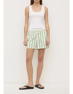 Agnes Stripe Short Butter/Bright Green