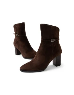 Aikido Suede Block Heel Ankle Boots