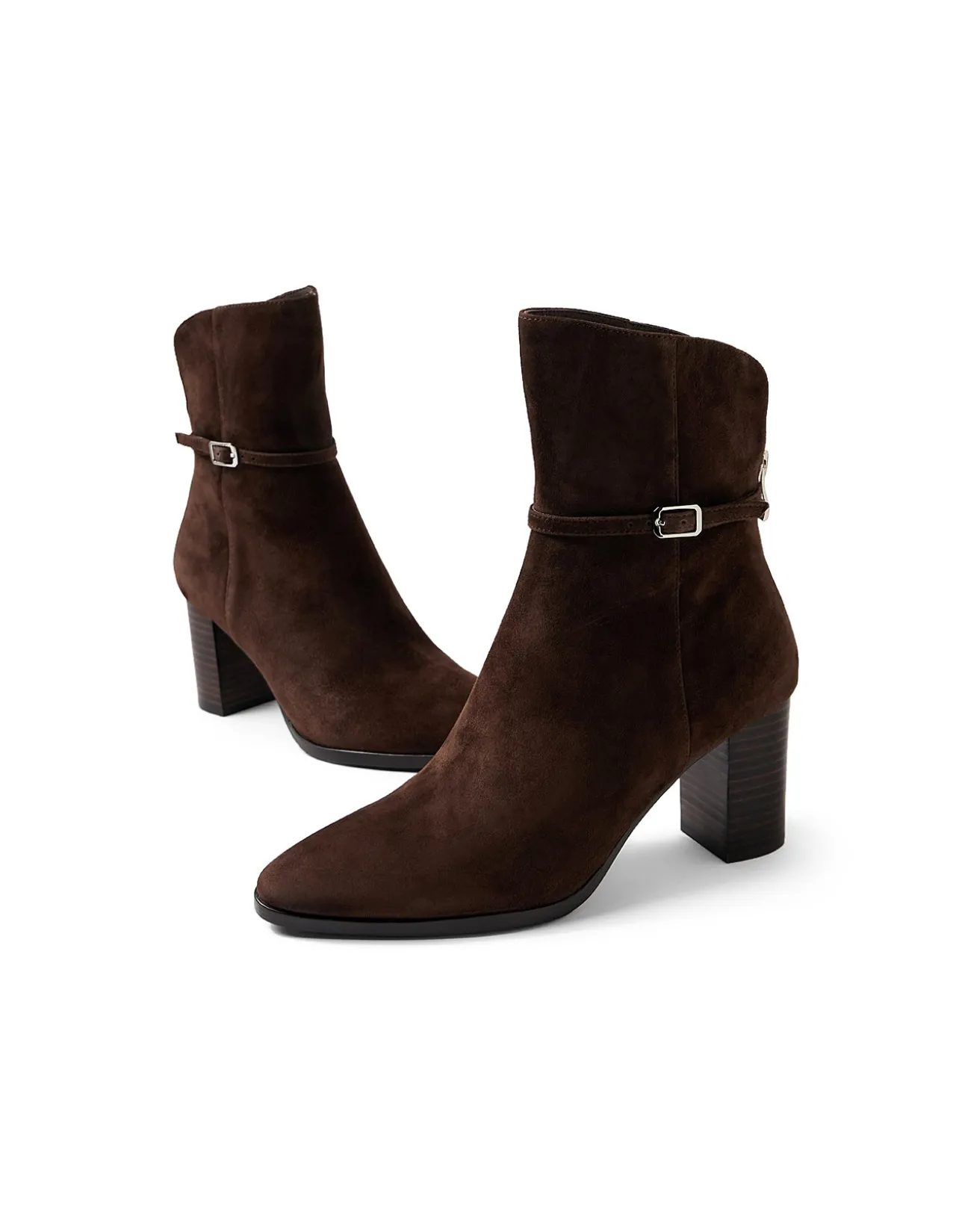 Aikido Suede Block Heel Ankle Boots