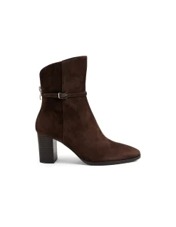 Aikido Suede Block Heel Ankle Boots
