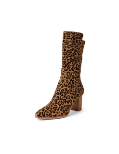 Ainslee Leopard Pony Block Heel Boots