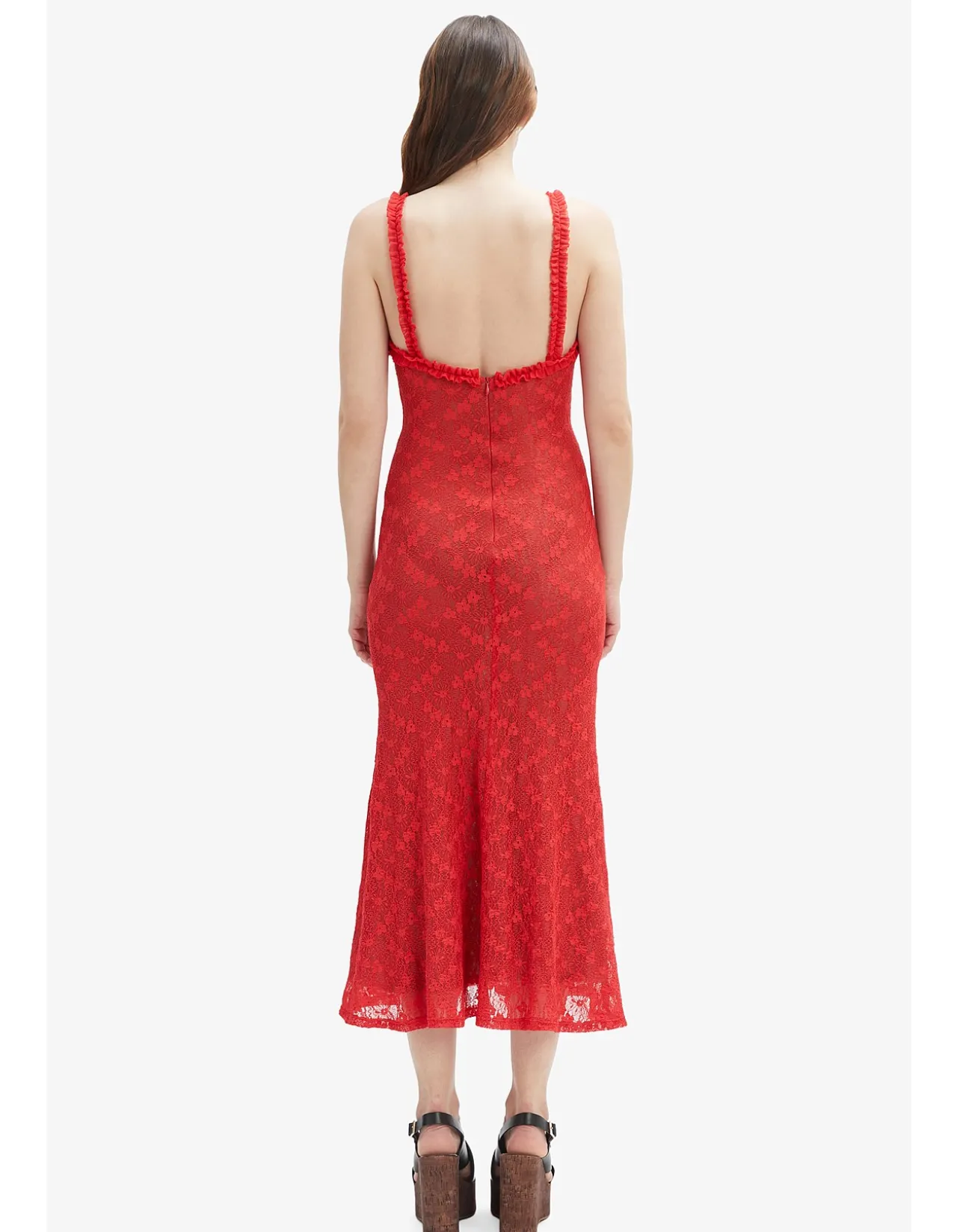 ALEGRA STRETCH LACE MIDI DRESS