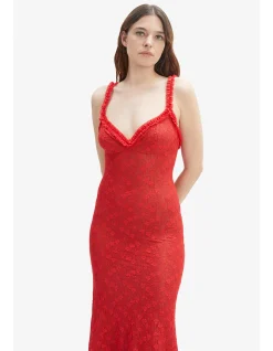 ALEGRA STRETCH LACE MIDI DRESS