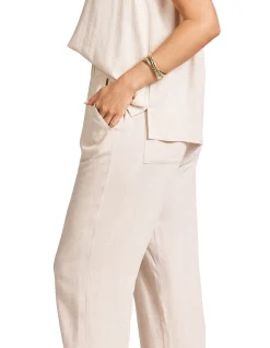 Alesia Textured Linen Blend Relaxed Pant