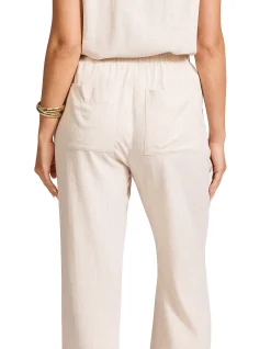 Alesia Textured Linen Blend Relaxed Pant