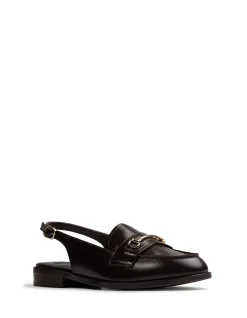 Alexia Dark Brown Leather Slingback Loafer