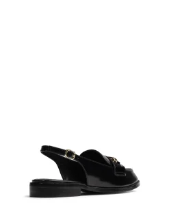 Alexia Black Leather Slingback Loafer