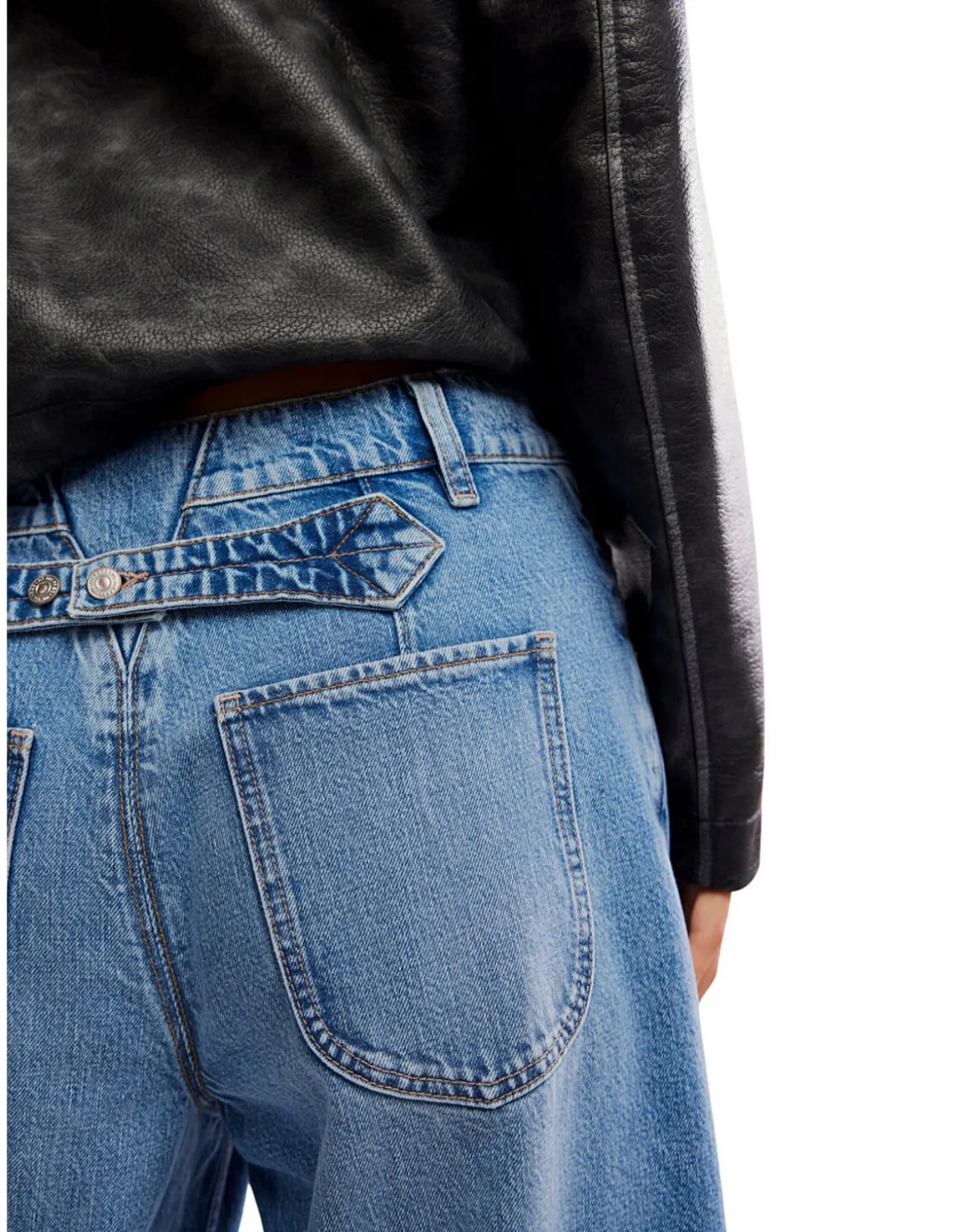Alia Cuffed Wide Leg Cropped Denim Jeans
