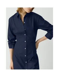 A-Line Midi Dress in Sleek Poplin