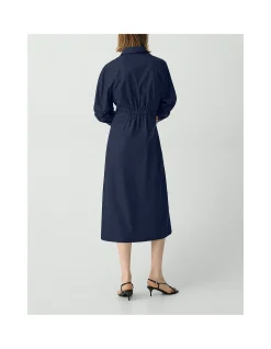 A-Line Midi Dress in Sleek Poplin