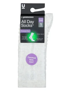 All Day Premium Fine Cable Crew Socks