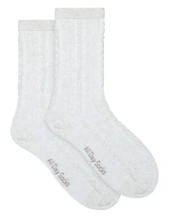 All Day Premium Fine Cable Crew Socks