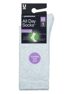 All Day Premium Fine Chevron Crew Socks