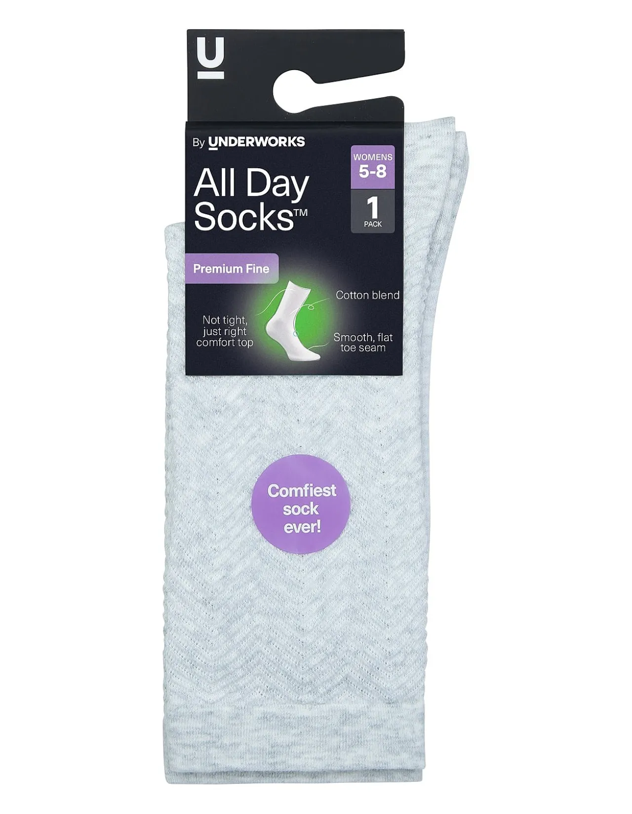All Day Premium Fine Chevron Crew Socks