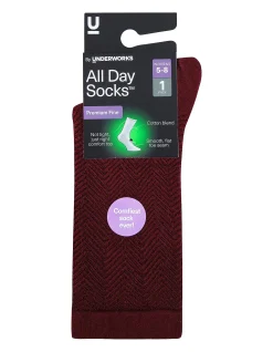 All Day Premium Fine Chevron Crew Socks