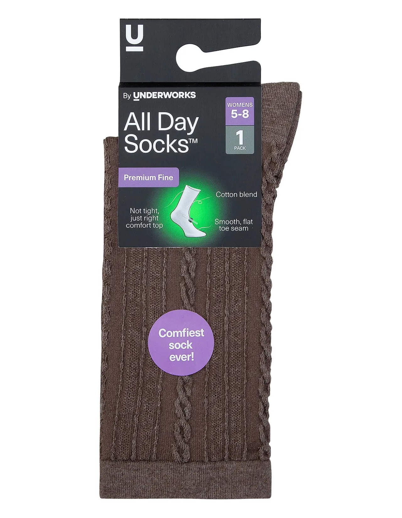 All Day Premium Fine Pattern Crew Socks