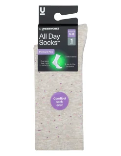 All Day Premium Fine Speckle Crew Socks