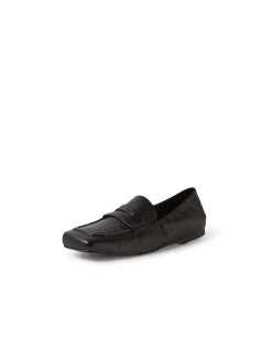 Allude Square Toe Leather Loafers