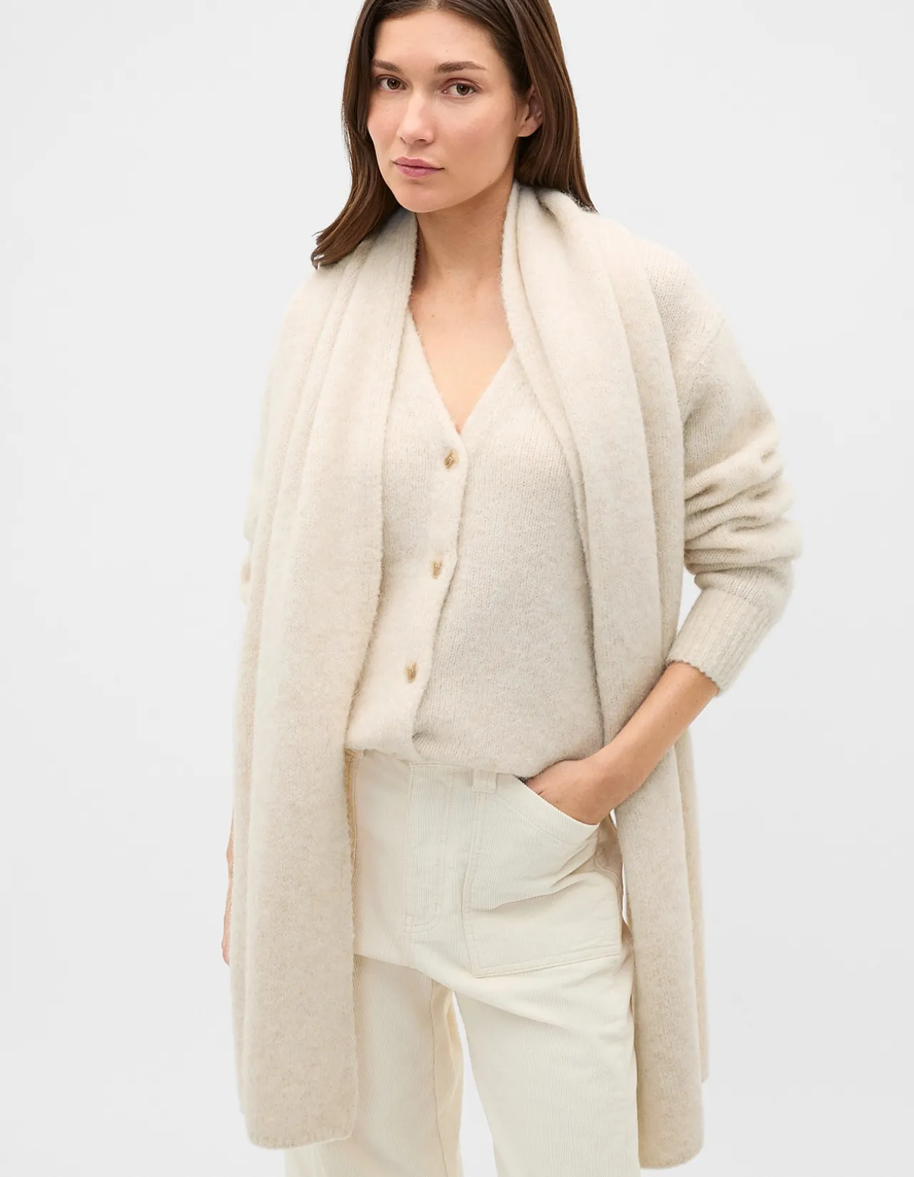 ALPACA BLEND SCARF CARDIGAN