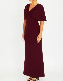 AMARA MERLOT CREPE GOWN