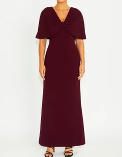 AMARA MERLOT CREPE GOWN