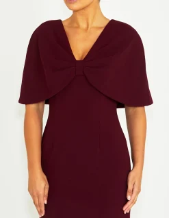AMARA MERLOT CREPE GOWN