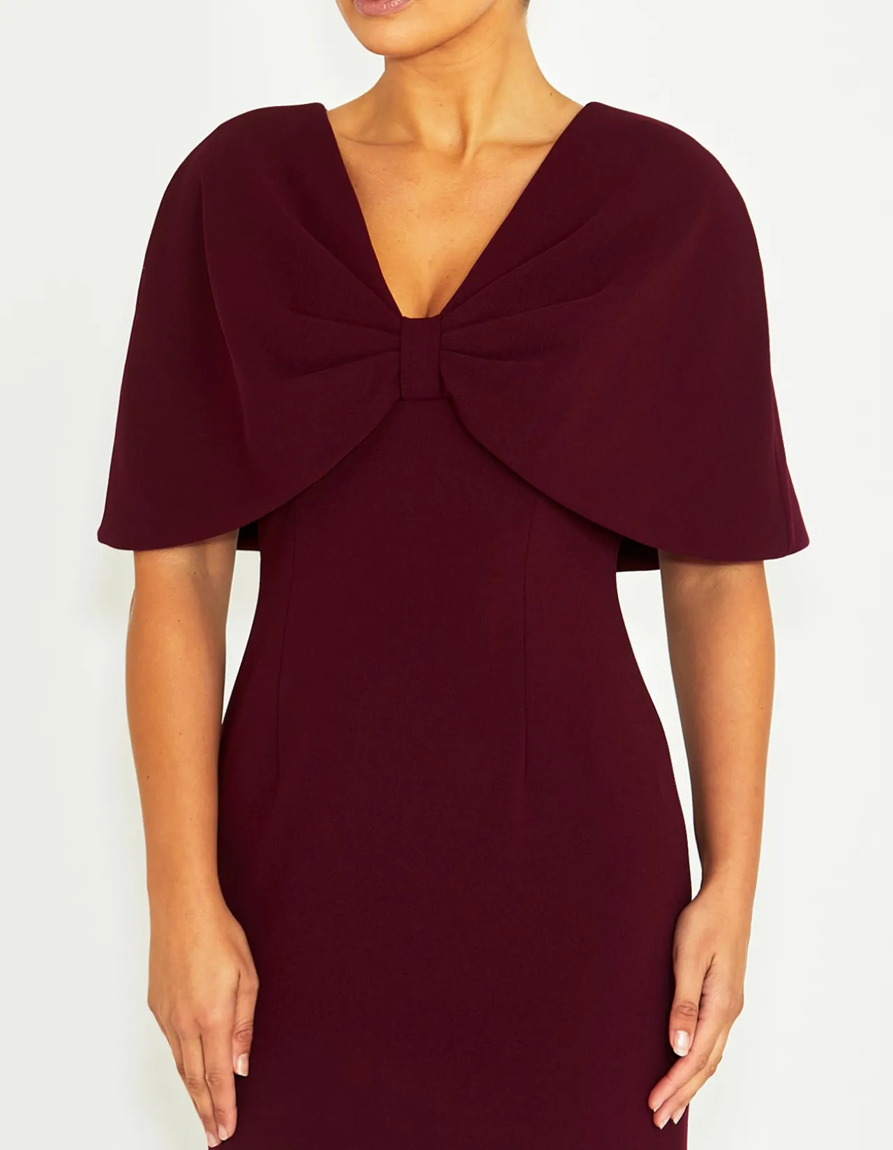 AMARA MERLOT CREPE GOWN