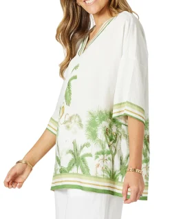 Amazon Print V Neck Top
