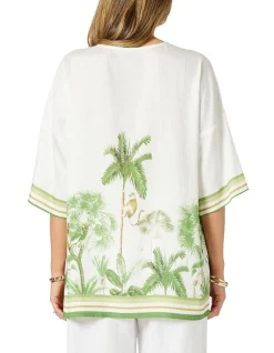 Amazon Print V Neck Top