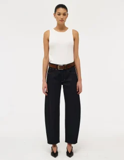 Amber Barrel Mid Rise Barrel Leg Jeans