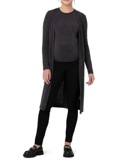 Amber Ruched Long Sleeve Top Dark Charcoal