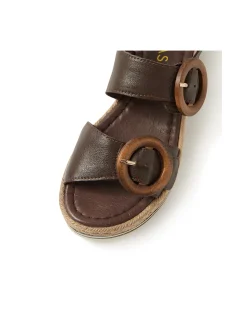 Ambian Wooden Buckle Platform Sandals