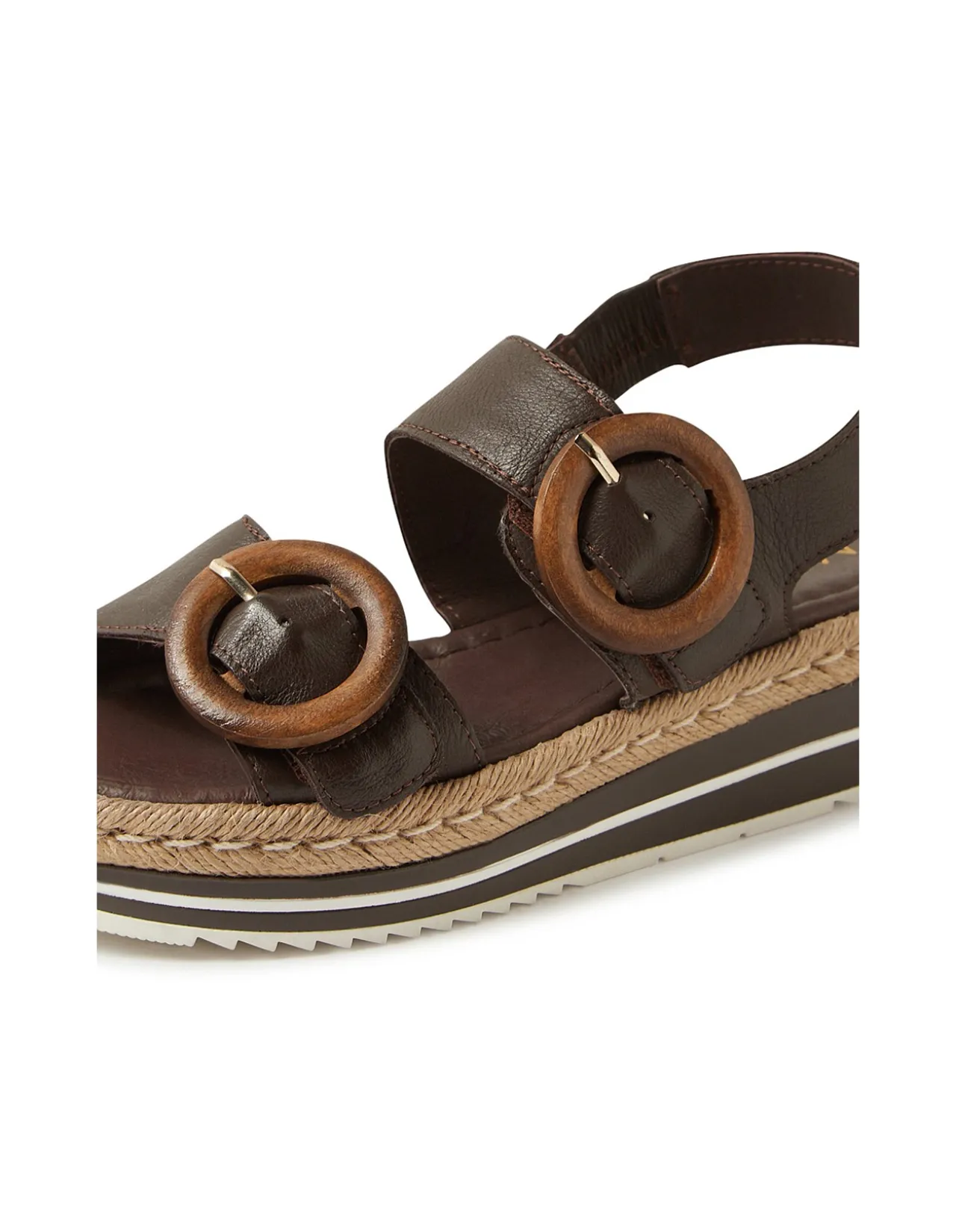 Ambian Wooden Buckle Platform Sandals
