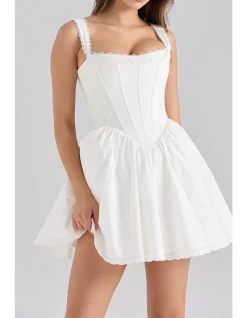 AMI COTTON CORSET MINI DRESS